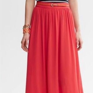 Elegant Coral Maxi Skirt
